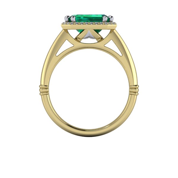 emerald cut halo Ring