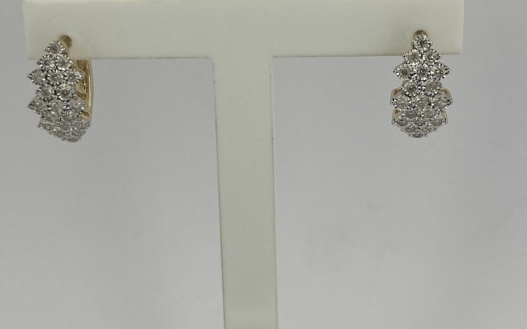 G35997 Diamond Cluster Earrings
